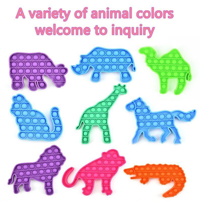 animal Fidget Toys desktop educational decompression Push Bubble Rainbow Sensory Squeeze Therapy Toy Autism Stress Reliever for Adult Kids Relief baub