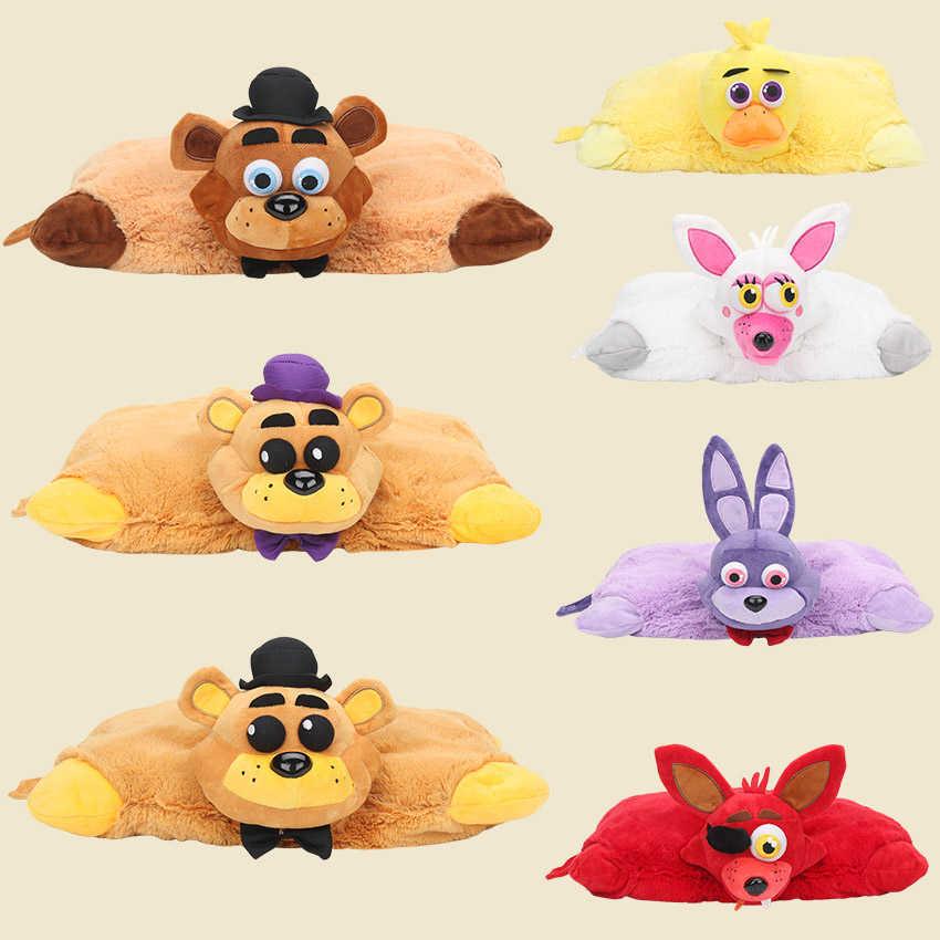 FNAF plush pillow doll 43cm*30cm stuffed plush Pillow Golden Freddy Fazbear foxy Chica plush stuffed toy H0910 H1025