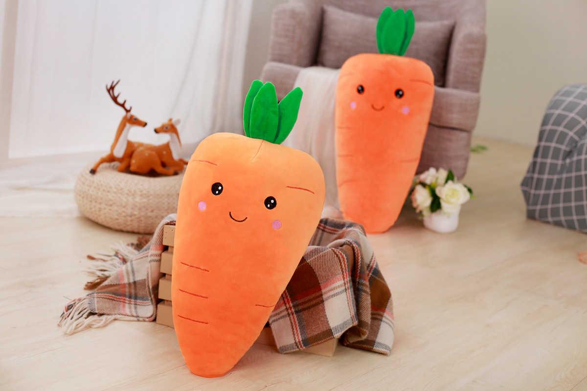 1pc Big Creative Simulation Carrot Plush Toy Super Soft Carrots Doll Stuffed with Down Cotton Pillow Cushion Best Gift for Girl H1025