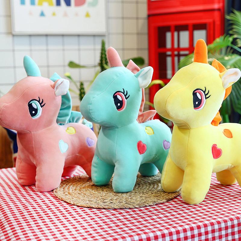 20cm Cute Soft Unicorn Plush Toy Animal Stuffed Plush Baby Kids Appease Sleeping Pillow Doll Birthday Gifts For Girls Boys