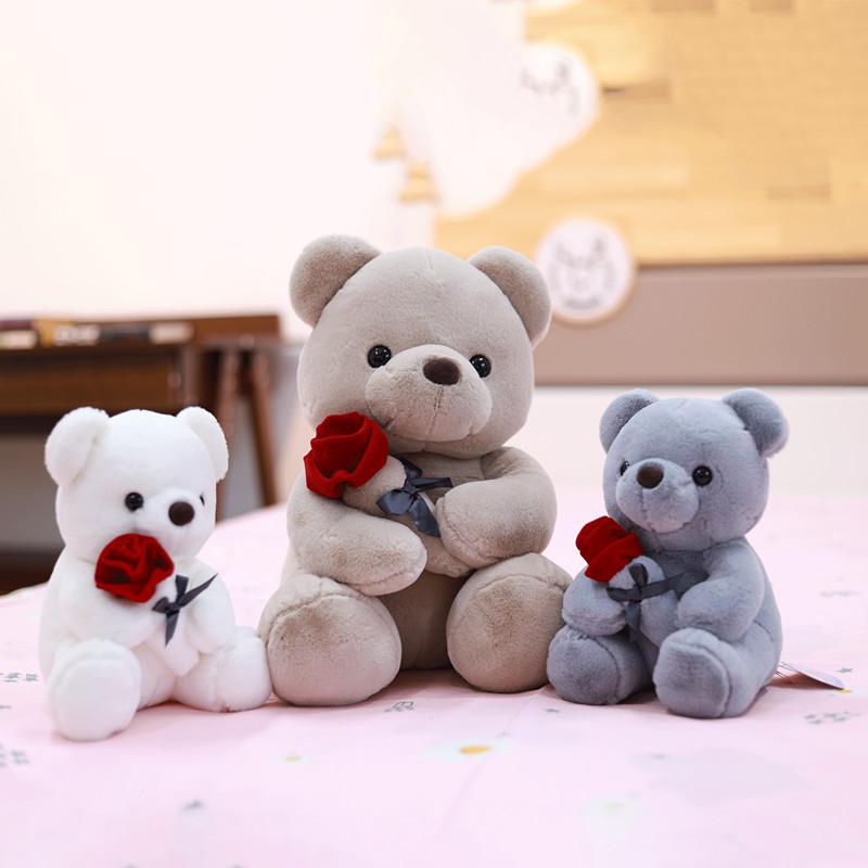 25cm flower bear doll stuffed toys high quality cute plush toy children birthday gifts home decoration