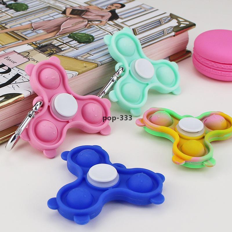 Decompression fingertip spinning top toy push toys rotating key ring