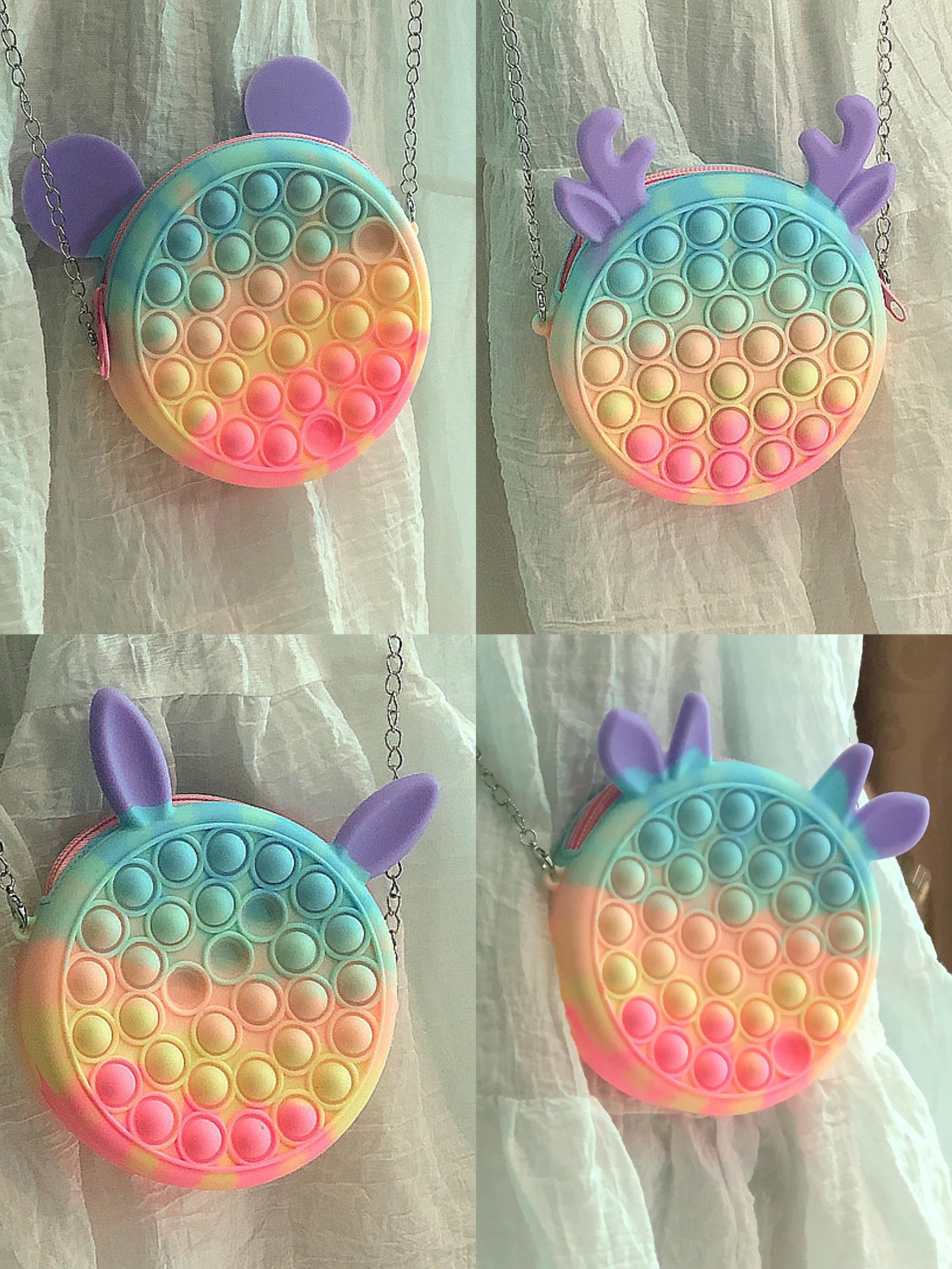 Fidget Toys Sensory Christmas halloween small Elk coin purse Push Bubble Tie dye Anti Stress Educational Children Adults Decompression Toy Surprise wh