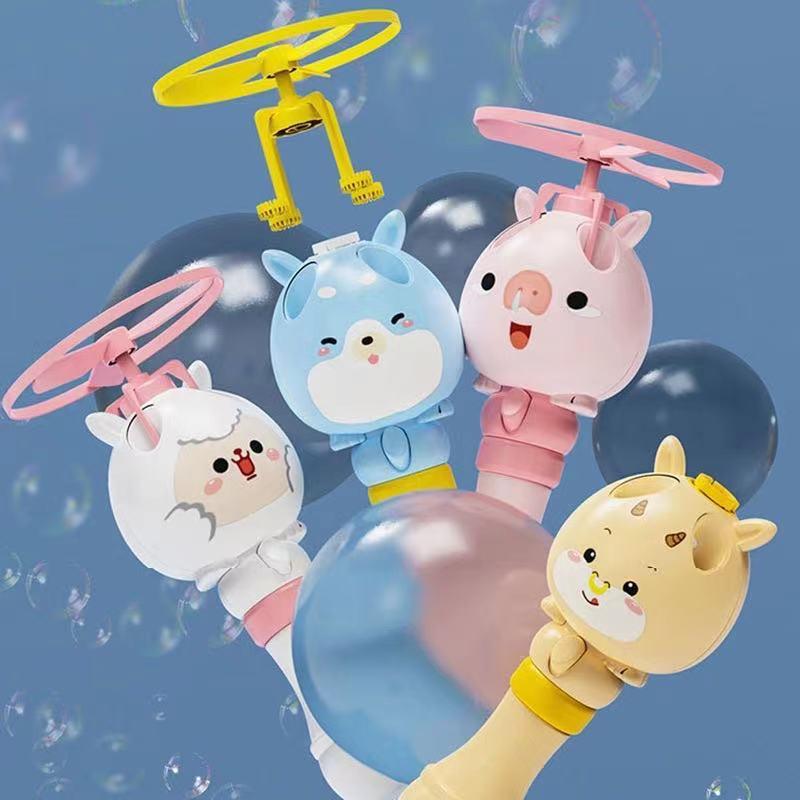 Bamboo Dragonfly Stick Children s Toy Flying Bubble Machine Girl s Heart