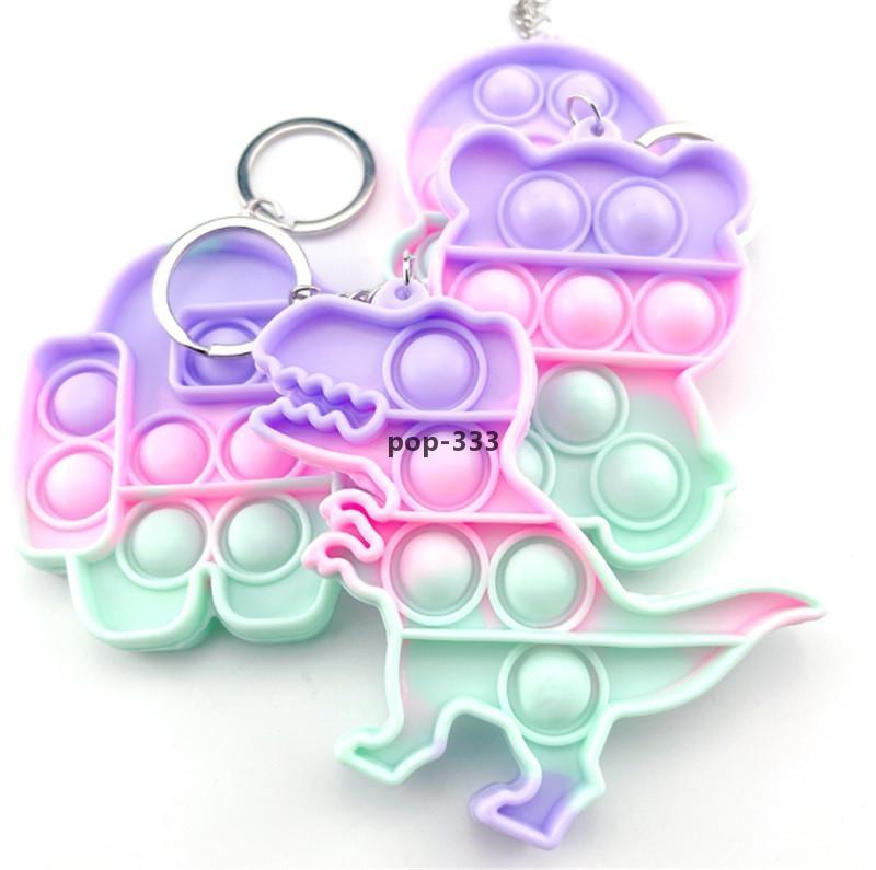 keyring push bubble fidget toy decompression kids adults keychain squeeze toys