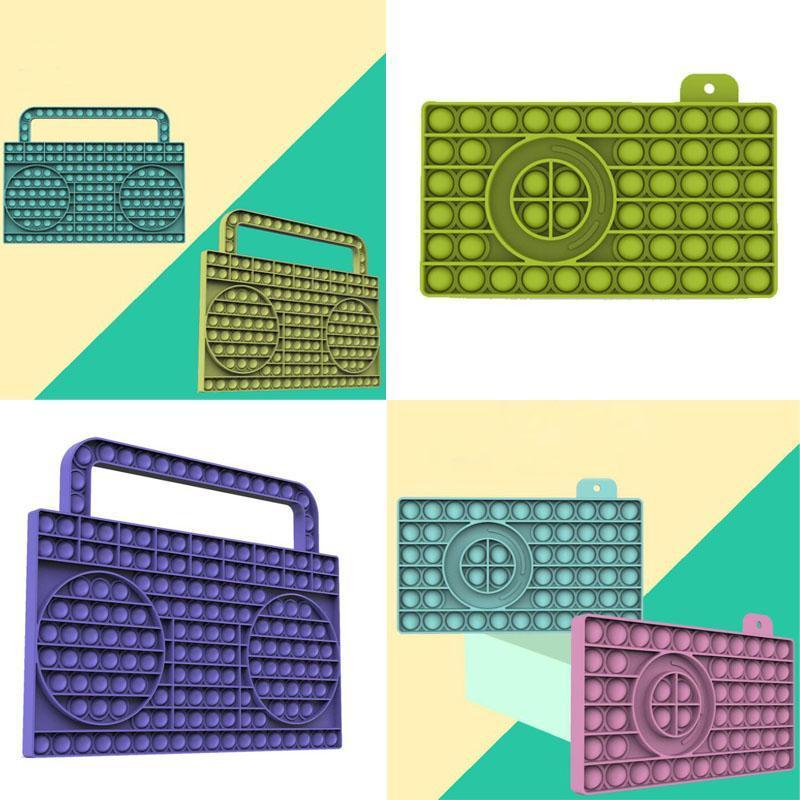 Decompression Fidget Toys Radio Shaped Children s Educational Toy Color Camouflage Push Bubble