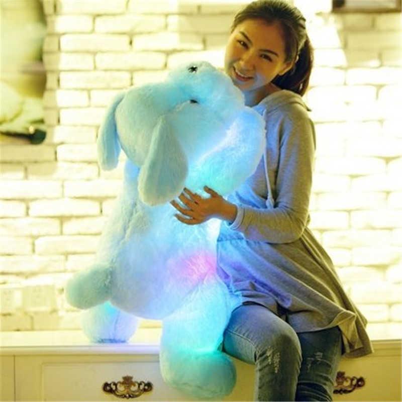 1pc 50cm luminous dog plush doll colorful LED glowing dogs children toys for girl kidz birthday gift WJ445 H0910 H1025