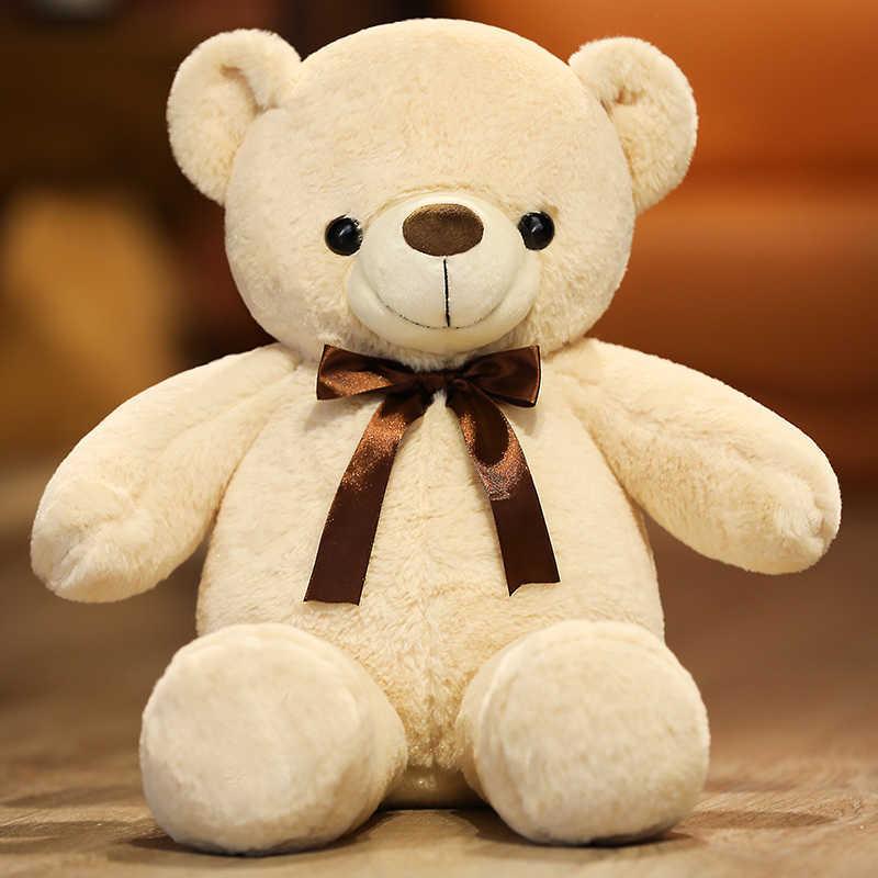 1pc 60cm Lovely Teddy Bear Plush Toys Kawaii Ribbon Bear Pillow Soft Embraceable Bear Stuffed Dolls for Girlfriend Xmas Gift H1025