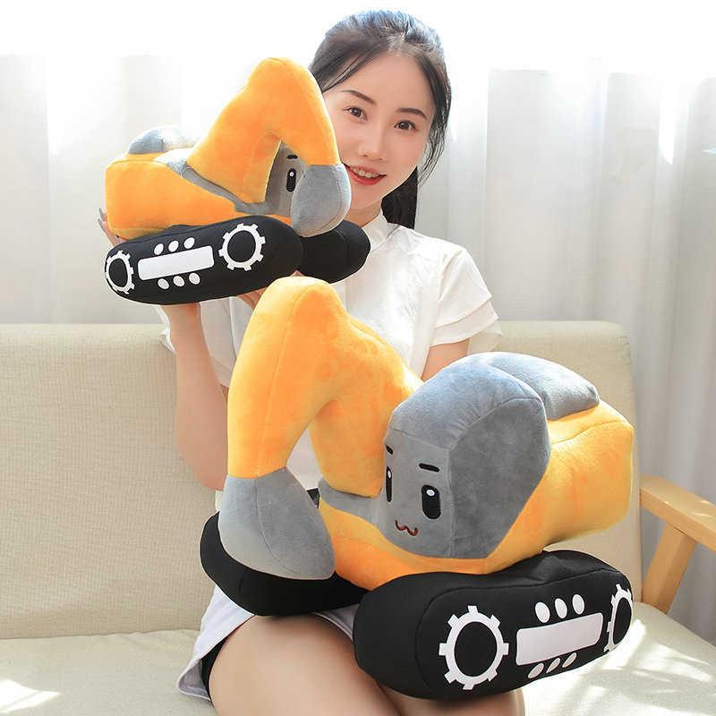 26/38CM New Creative Excavator Plush Toys Stuffed Soft Machine Pillow Doll Kawaii Home Decor Boys Kids Birthday Gifts H1025