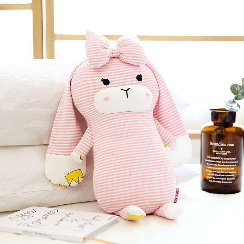 High Quality 60cm Plush Toys Cute Stripe Stuffed Animals Soft Rabbit Doll Home Decoration Pillow Birthday Gifts Wholesale