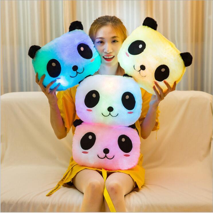LED Colorful Panda Pillow Brand 4 Models Pandas PP Stuffed Pillows Toys Christmas Gifts Toy